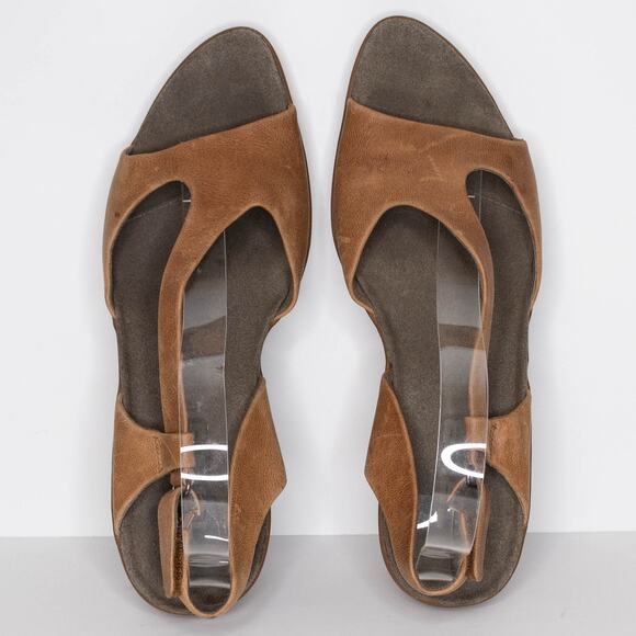 Tsubo Women's Oivit Open Toe Wedge Sandals Leather Tan Size 8.5 | AR - Picture 5 of 6